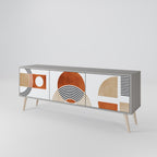 CIRCLE RHYTM 3-Door TV Stand in Grey Finish