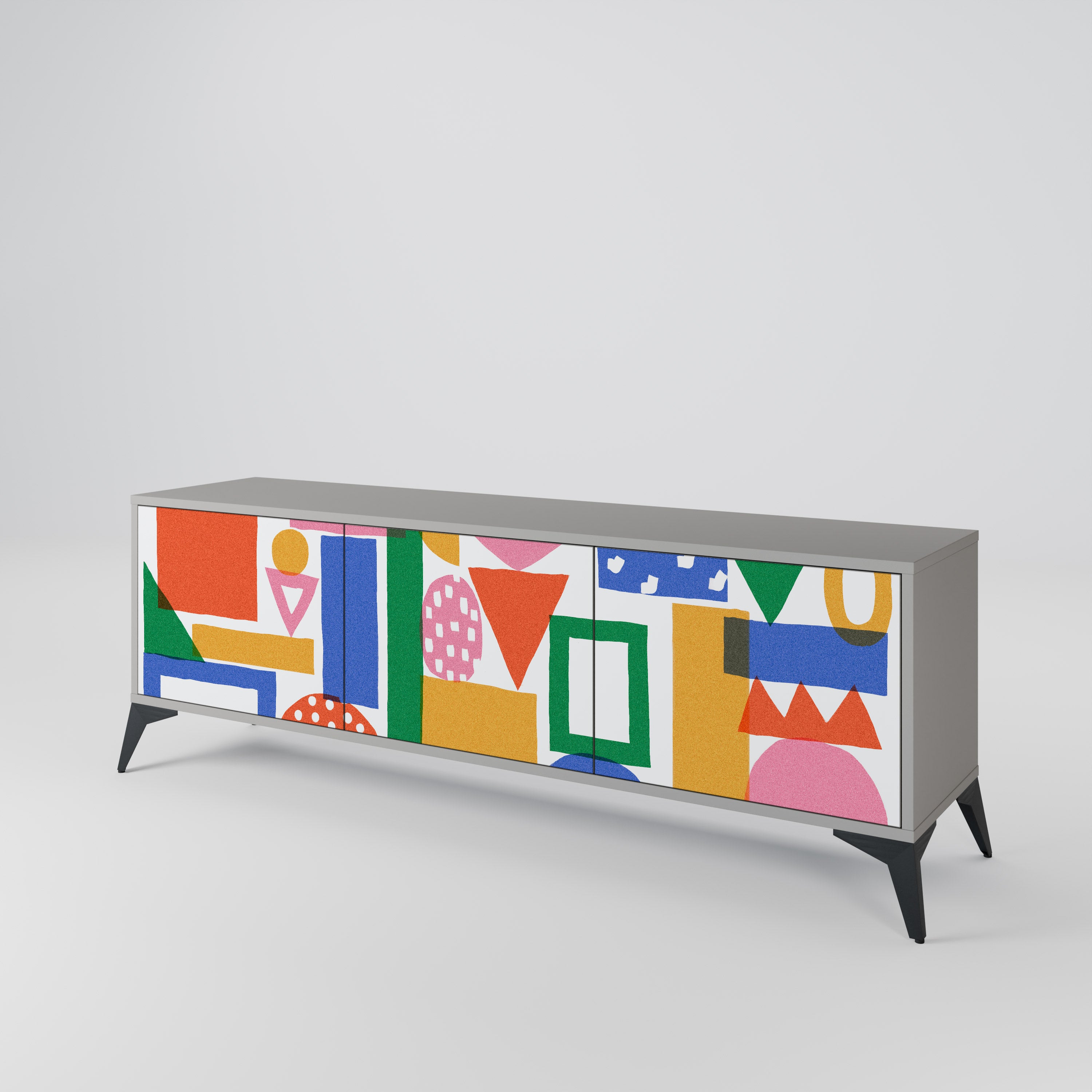 GEOMETRIC GLIMMER 3-Door TV Cabinet
