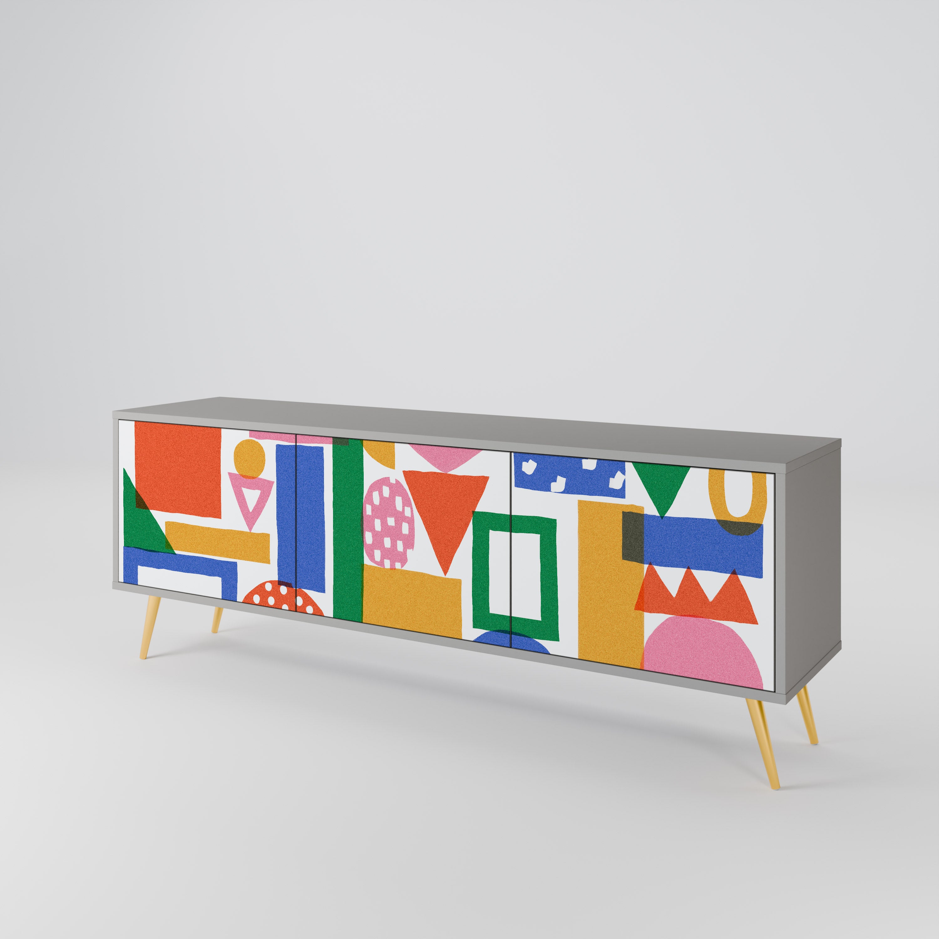 GEOMETRIC GLIMMER 3-Door TV Cabinet
