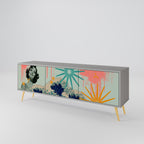 KANAGAWA BEAUTY TV-Lowboard mit 3 Türen in Grau