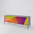 VIVID GEOMETRY TV-Lowboard mit 3 Türen in Grau