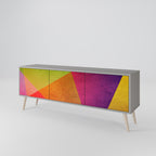 VIVID GEOMETRY TV-Lowboard mit 3 Türen in Grau