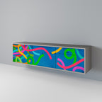 STREAMER TANGLE TV-Lowboard mit 3 Türen in Grau