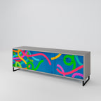 STREAMER TANGLE TV-Lowboard mit 3 Türen in Grau