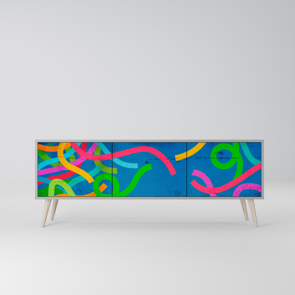 STREAMER TANGLE TV-Lowboard mit 3 Türen in Grau