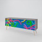 STREAMER TANGLE TV-Lowboard mit 3 Türen in Grau