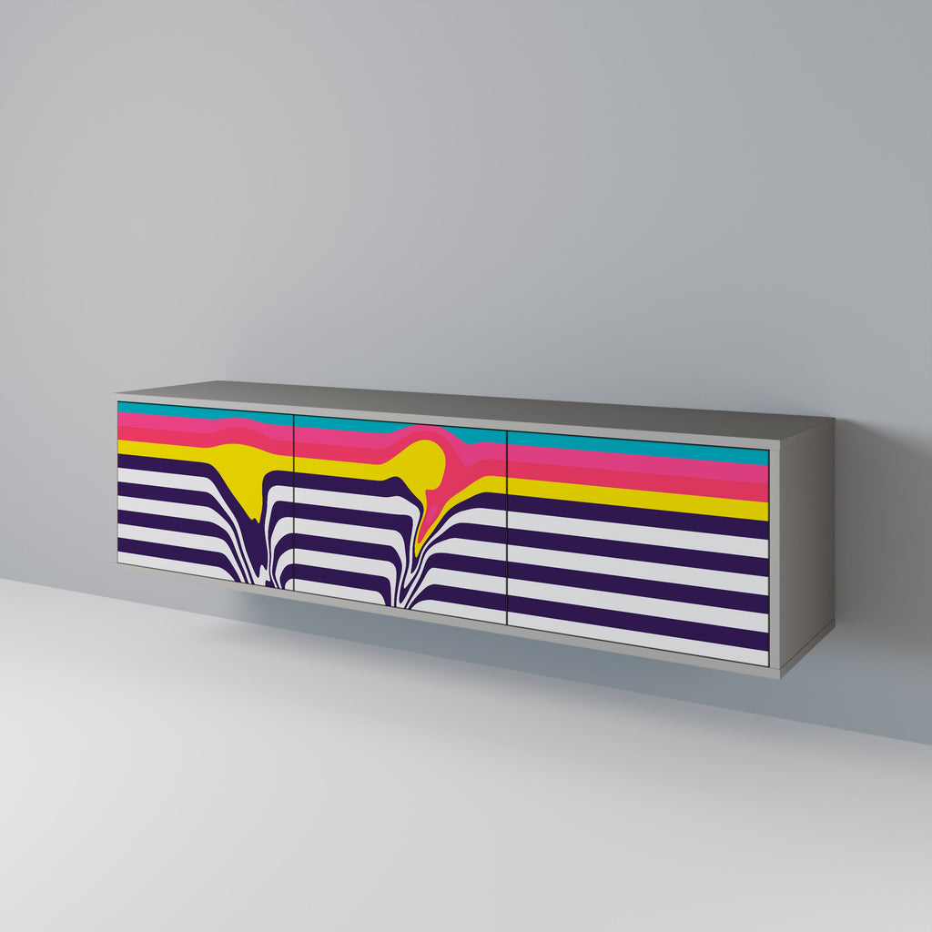 TONE COLLAPSE TV-Lowboard mit 3 Türen in Grau