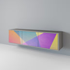 BRIGHT GEOMETRY TV-Lowboard mit 3 Türen in Grau