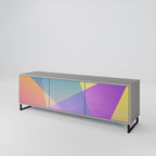 BRIGHT GEOMETRY TV-Lowboard mit 3 Türen in Grau