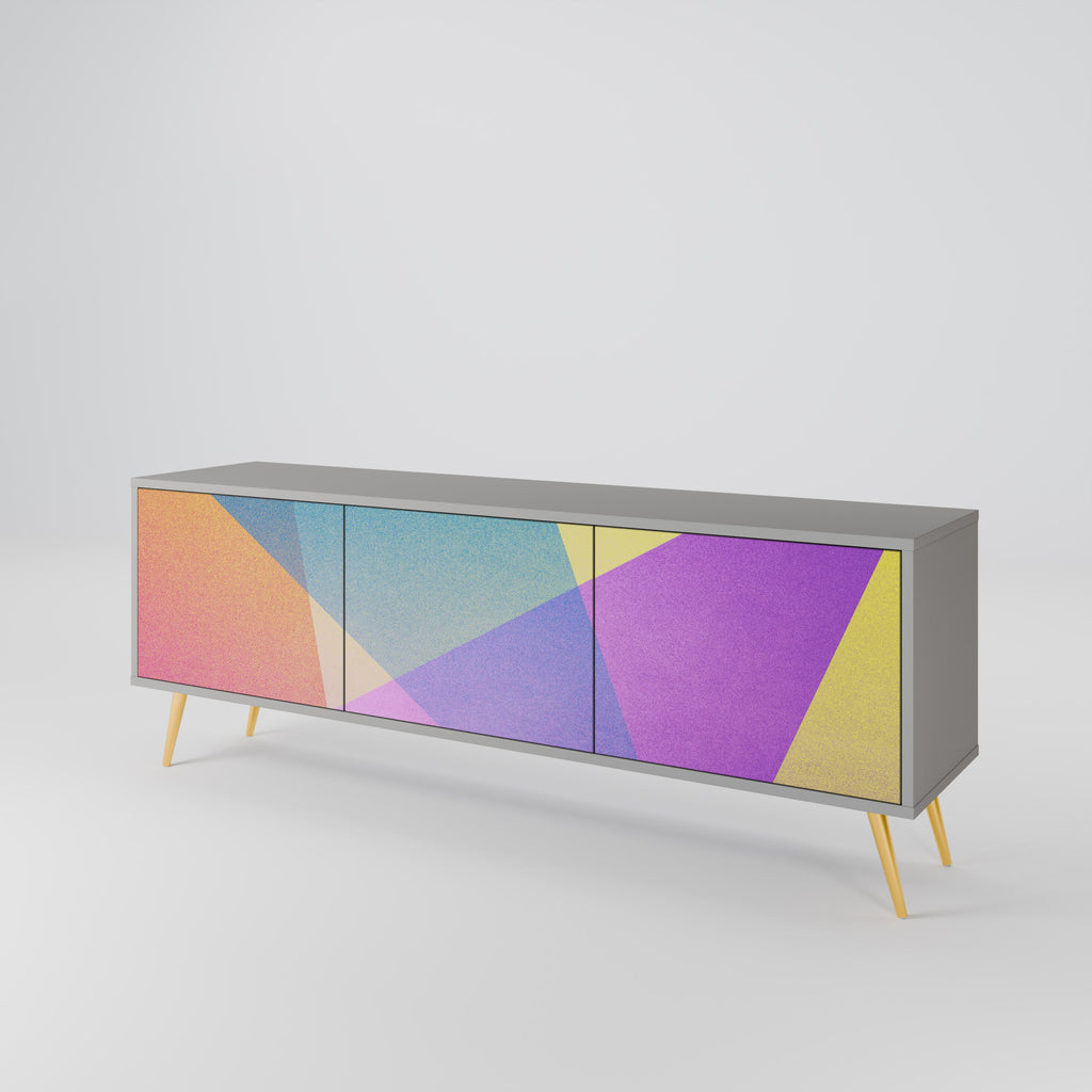 BRIGHT GEOMETRY TV-Lowboard mit 3 Türen in Grau