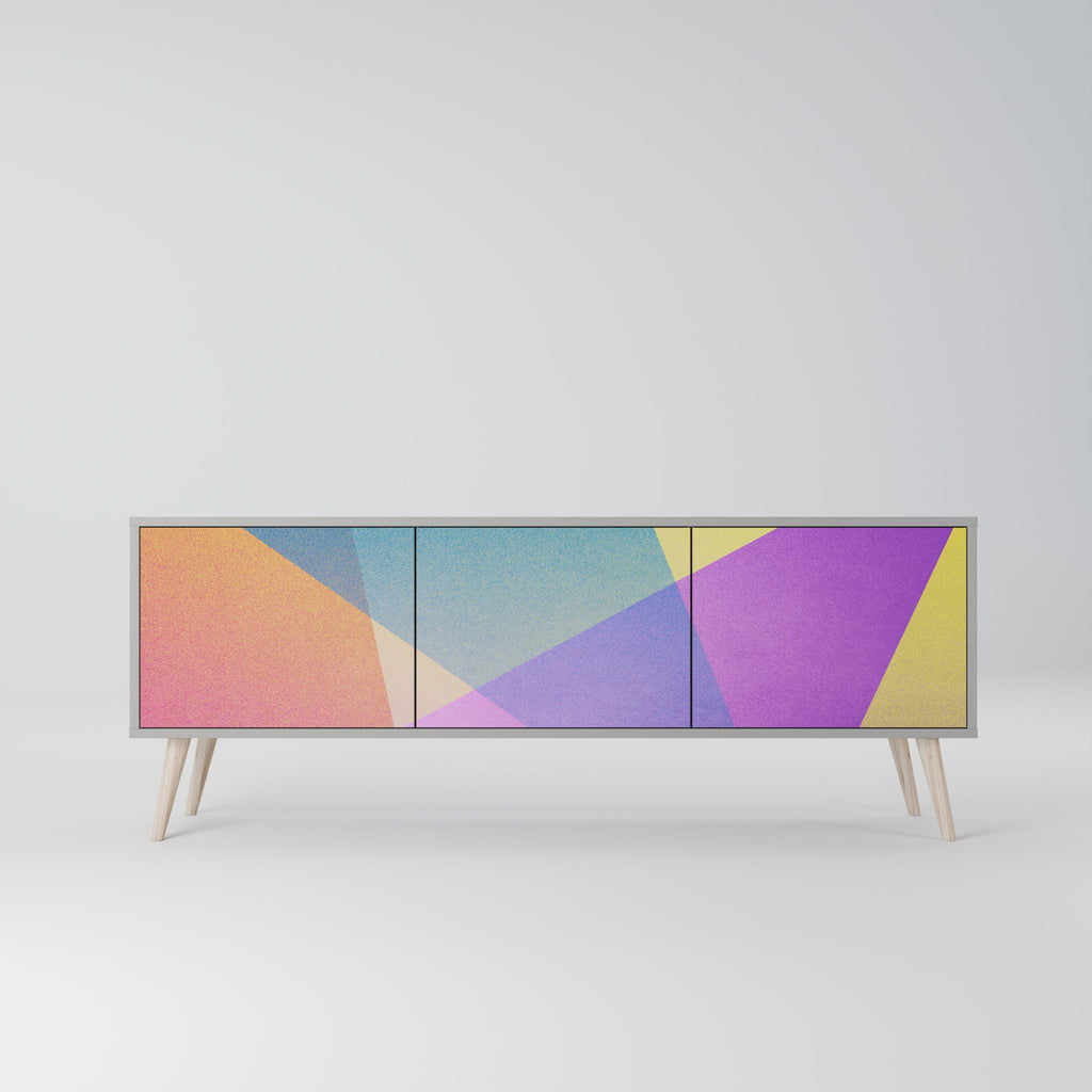 BRIGHT GEOMETRY TV-Lowboard mit 3 Türen in Grau