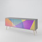 BRIGHT GEOMETRY TV-Lowboard mit 3 Türen in Grau