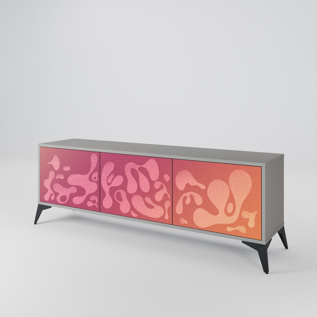 IRREGULAR PINK TV-Lowboard mit 3 Türen in Grau