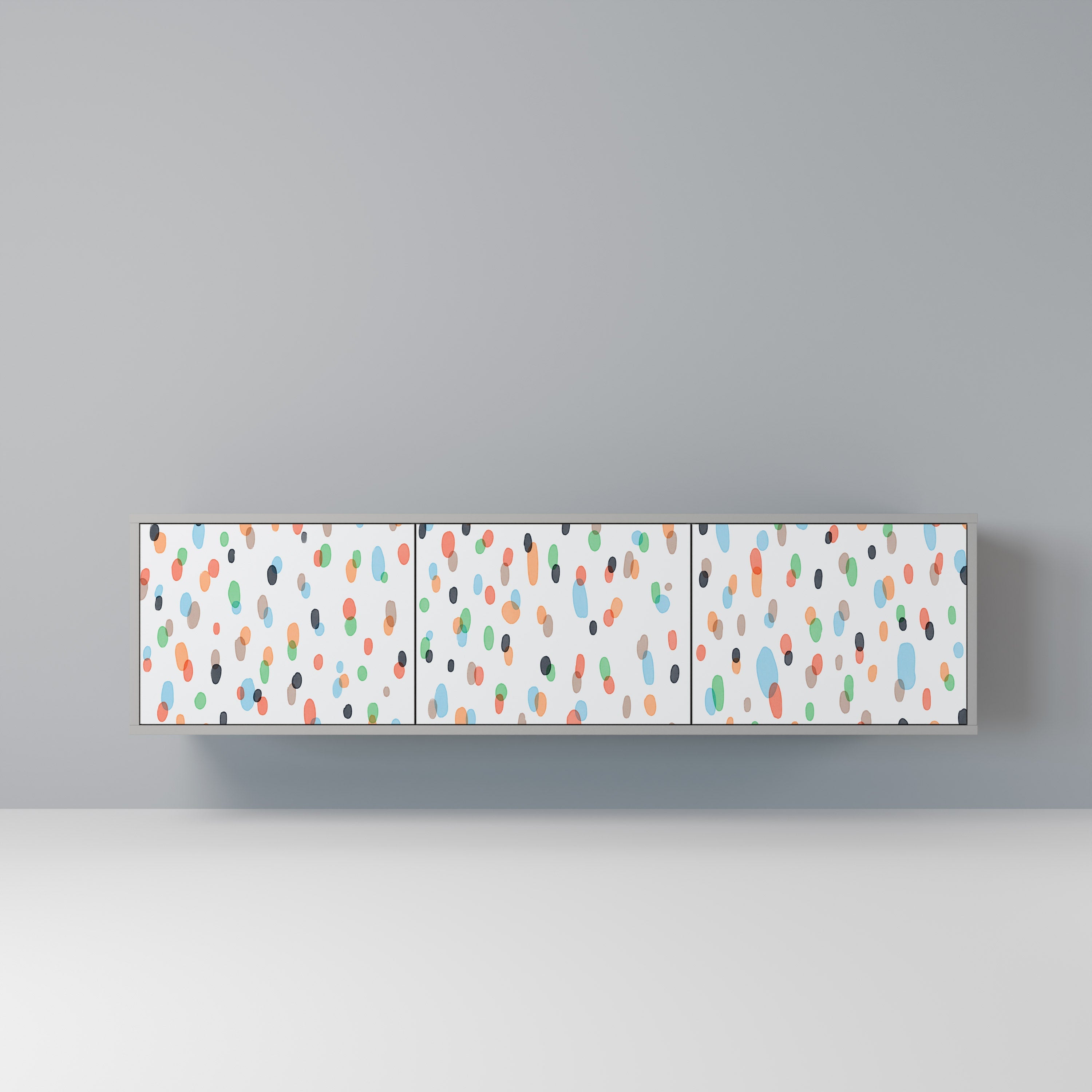 ENERGETIC SPOTS 3-Door TV Stand in Grey Finish