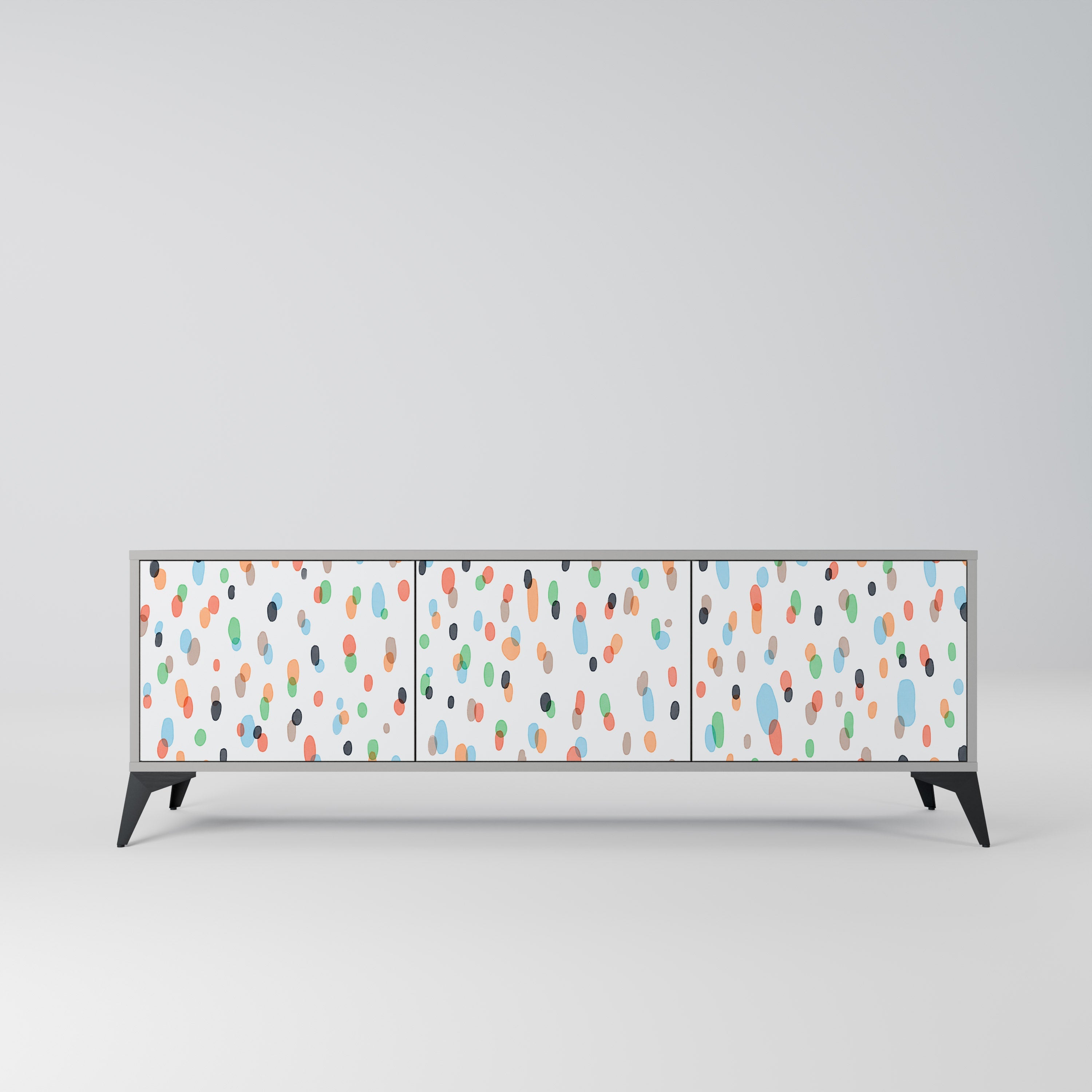 ENERGETIC SPOTS 3-Door TV Stand in Grey Finish