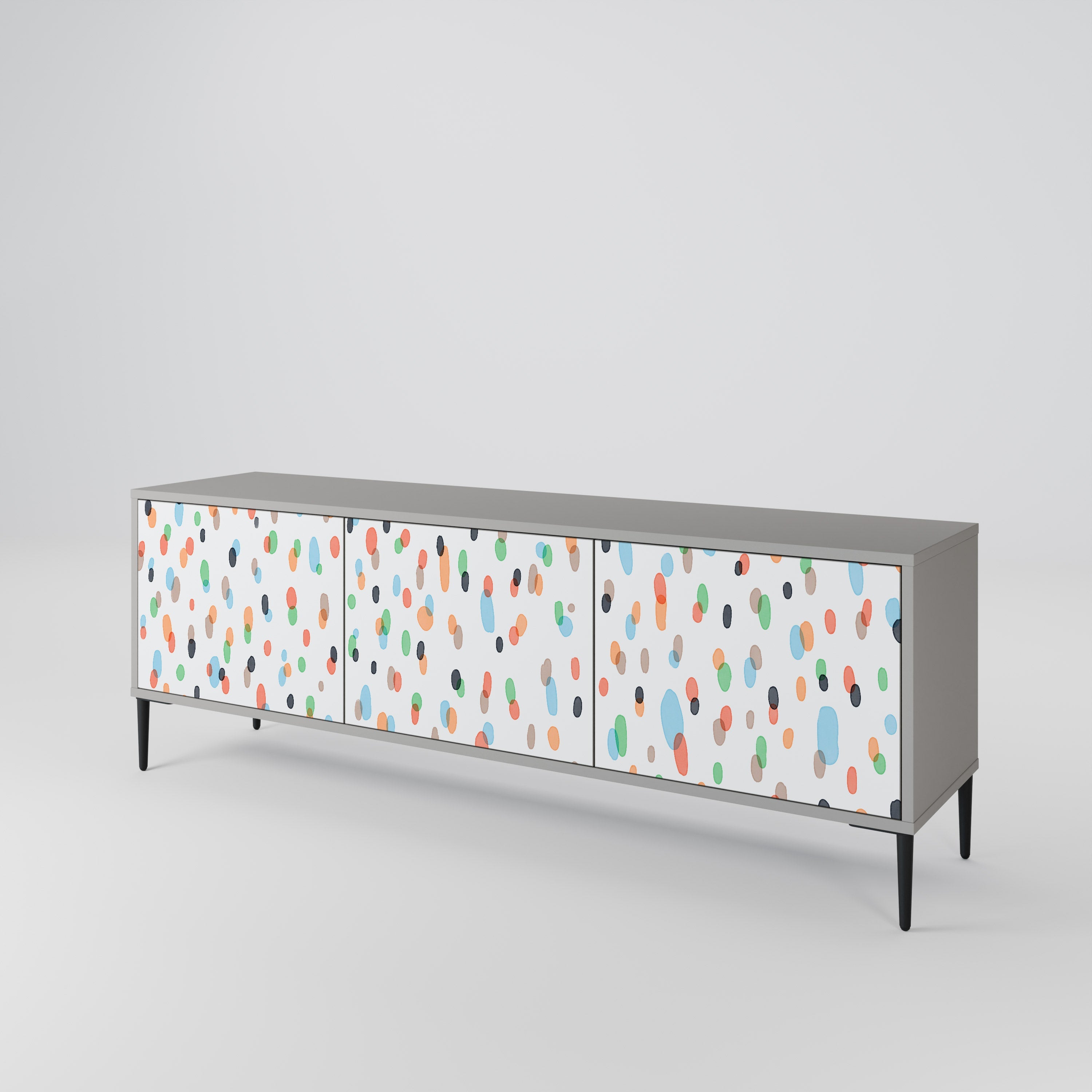 ENERGETIC SPOTS 3-Door TV Stand in Grey Finish