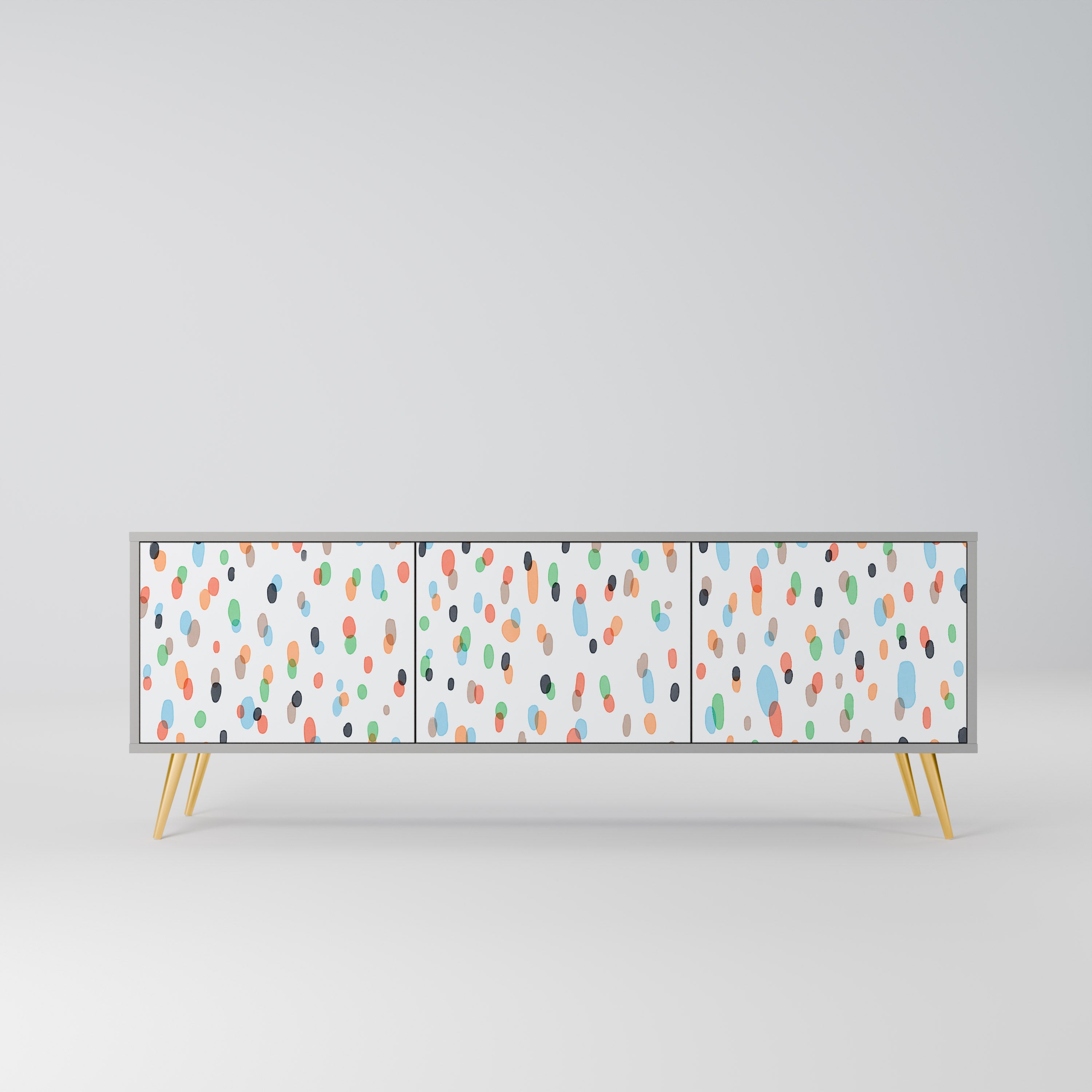 ENERGETIC SPOTS 3-Door TV Stand in Grey Finish