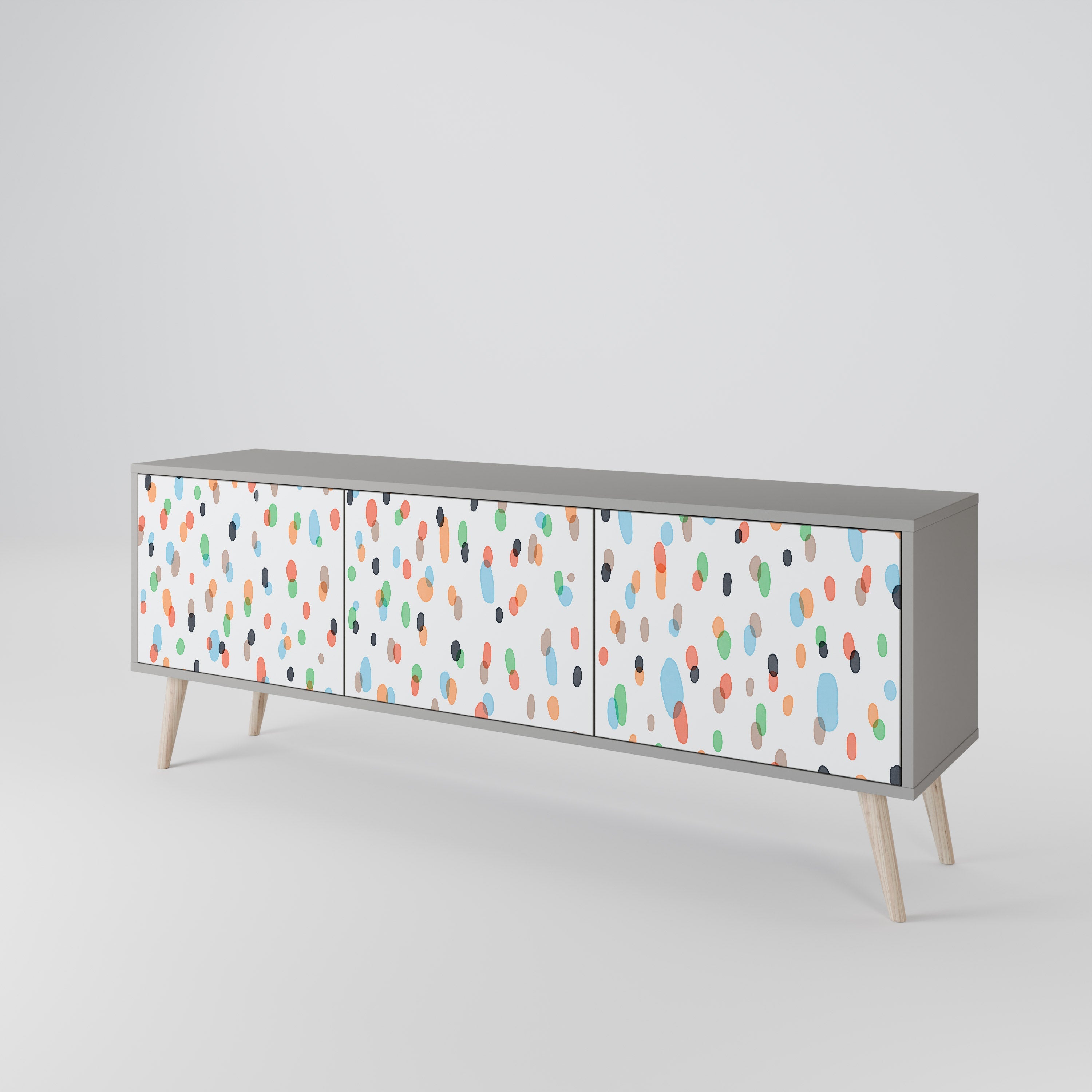 ENERGETIC SPOTS 3-Door TV Stand in Grey Finish