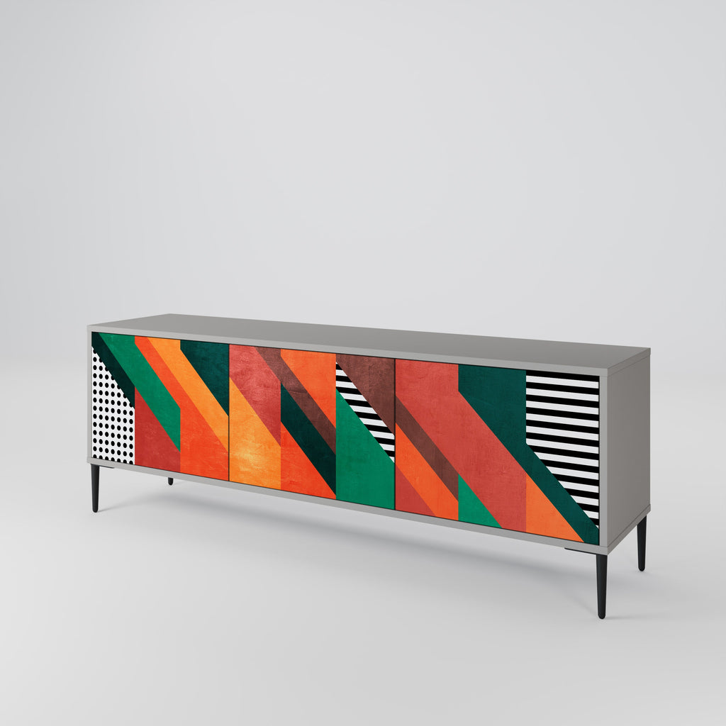 MAKESHIFT ARTISTRY TV-Lowboard mit 3 Türen in Grau