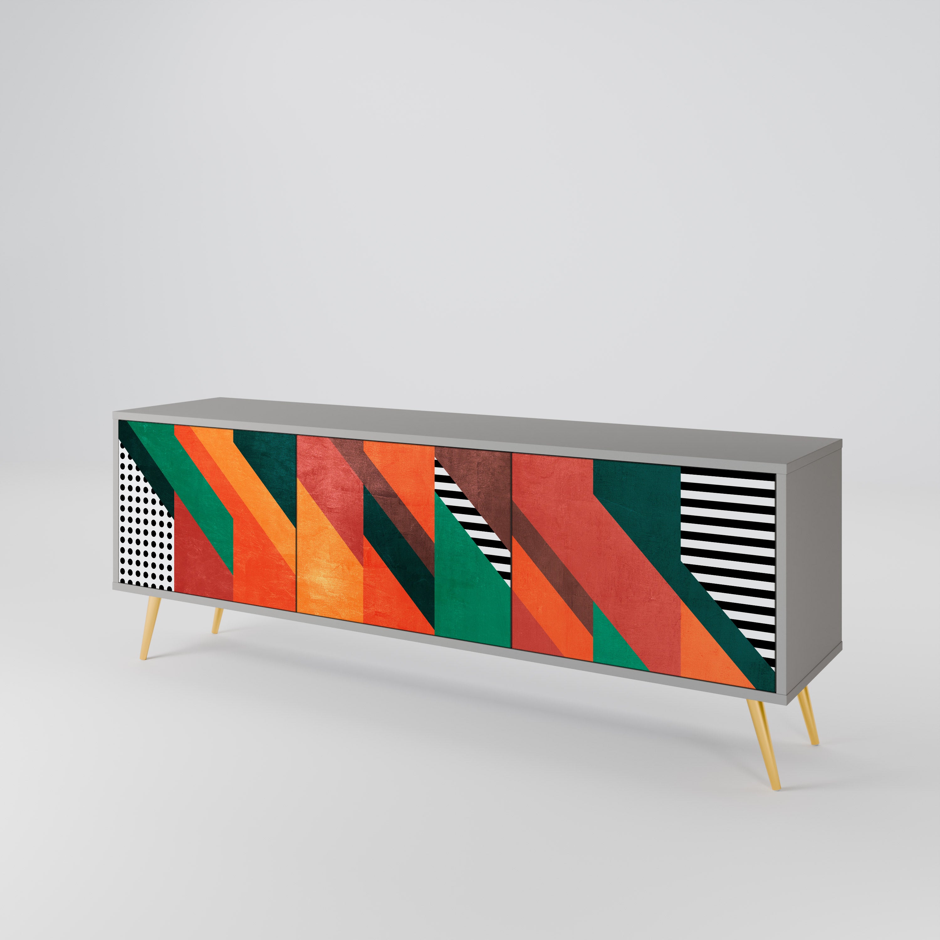 MAKESHIFT ARTISTRY 3-Door TV Cabinet