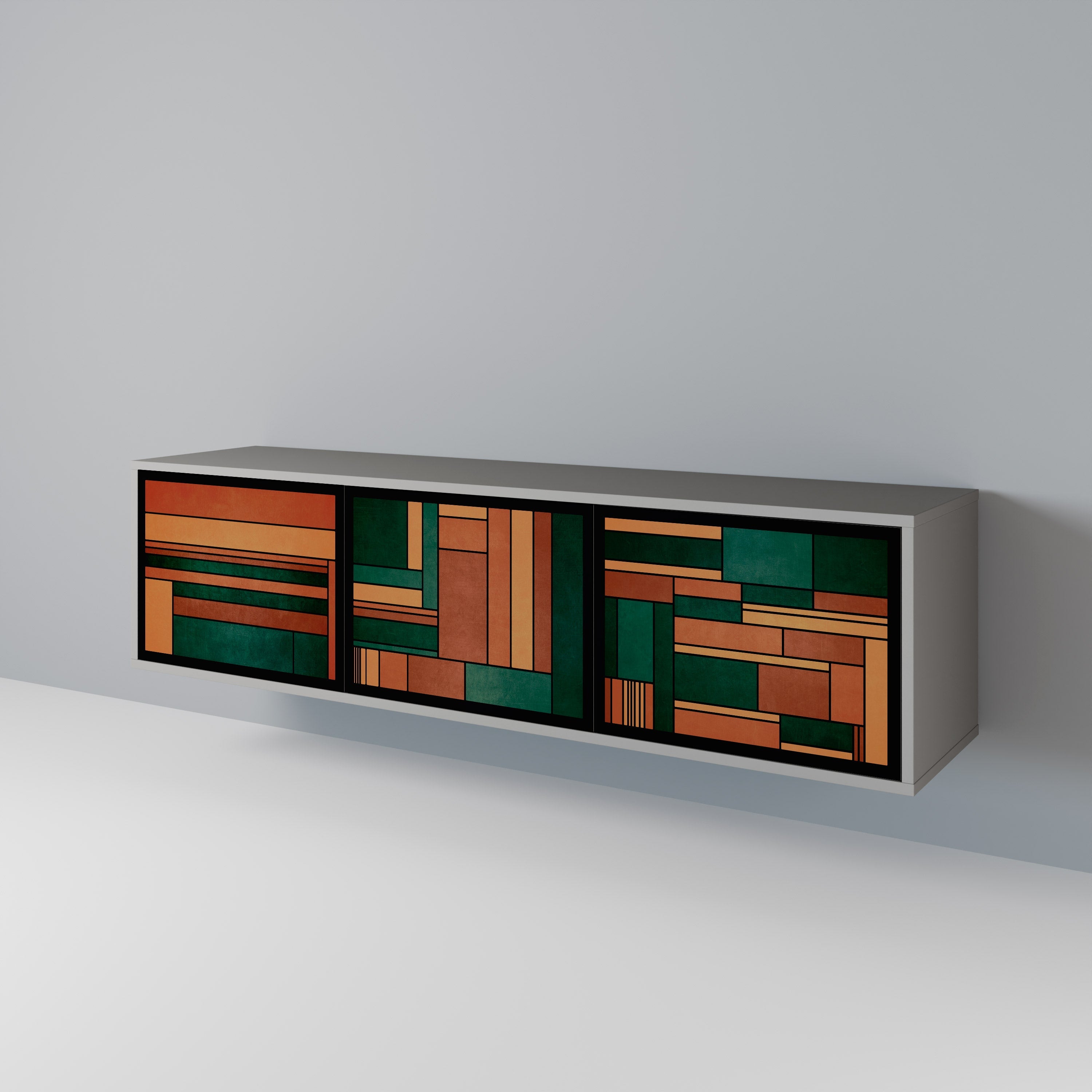 EARTHY FIGURES TV-Lowboard mit 3 Türen in Grau