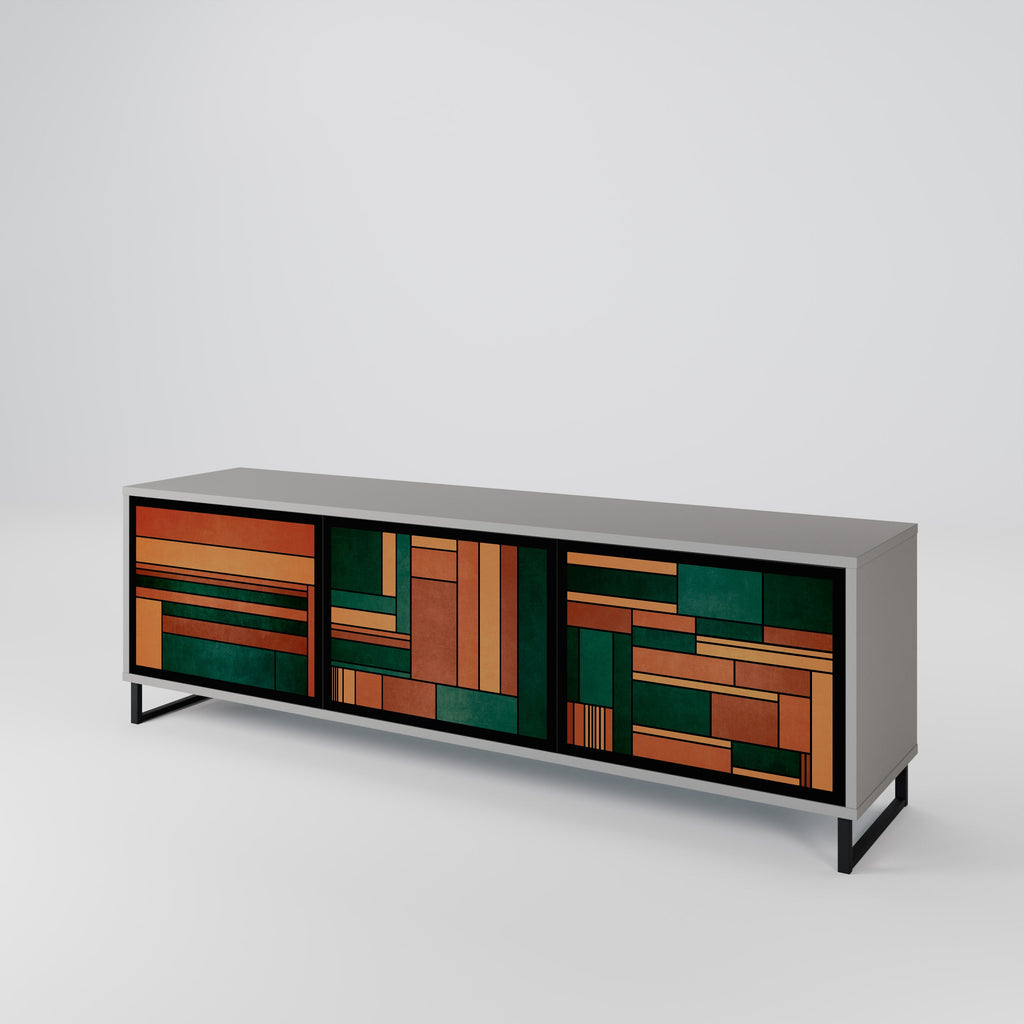 EARTHY FIGURES TV-Lowboard mit 3 Türen in Grau