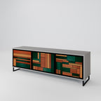 EARTHY FIGURES TV-Lowboard mit 3 Türen in Grau