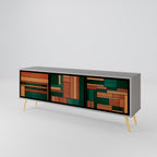 EARTHY FIGURES TV-Lowboard mit 3 Türen in Grau