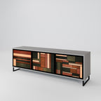 FIGURES OF NATURE TV-Lowboard mit 3 Türen in Grau