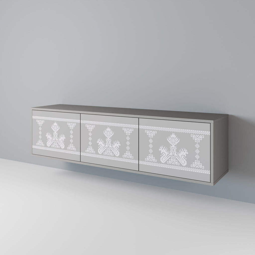 THAI GRAY TV-Lowboard mit 3 Türen in Grau