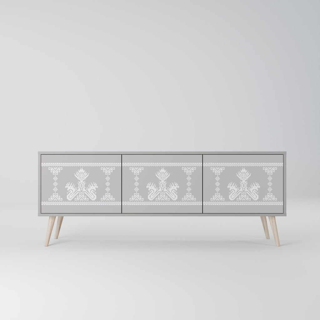 THAI GRAY TV-Lowboard mit 3 Türen in Grau