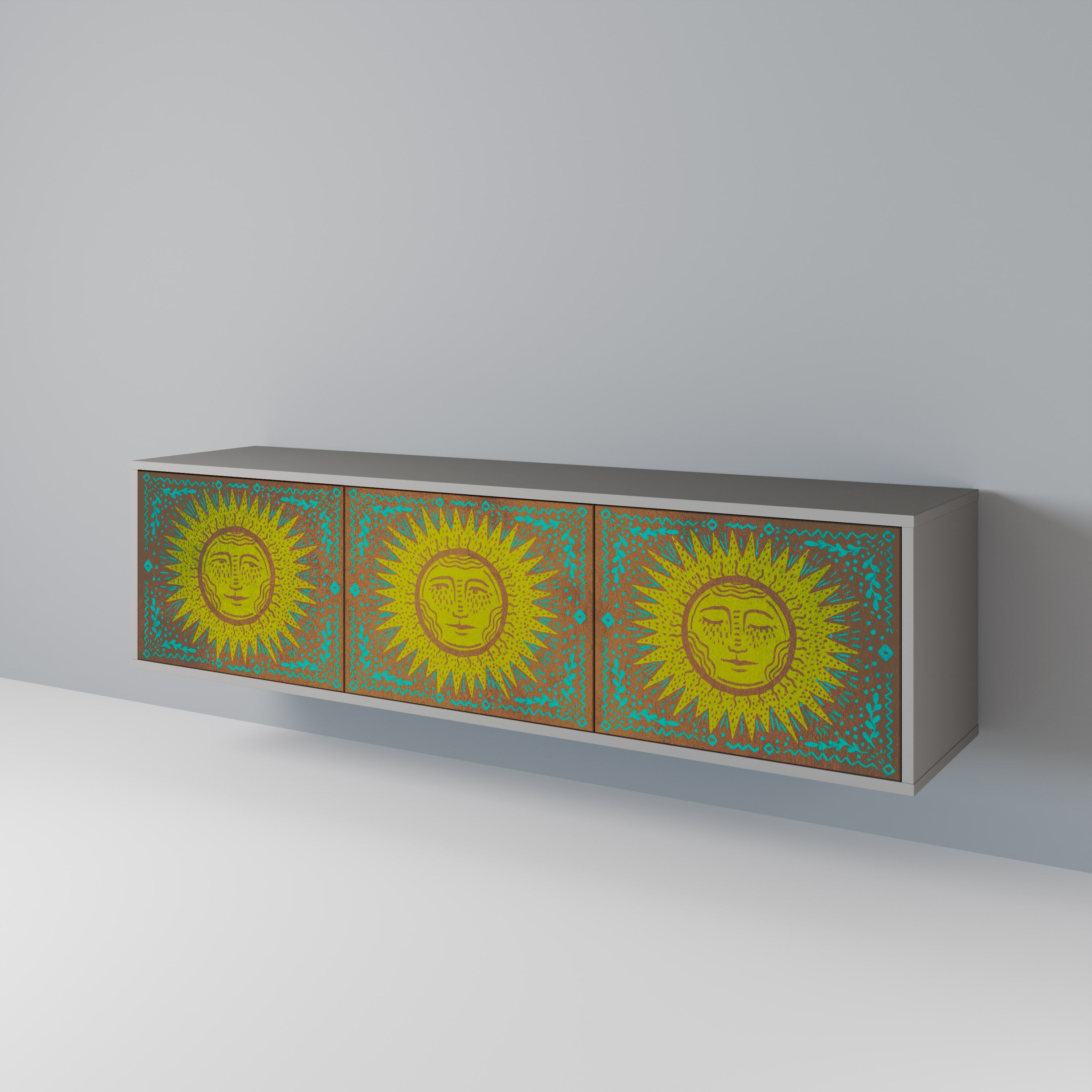 SUNSHINE EULOGY TV-Lowboard mit 3 Türen in Grau