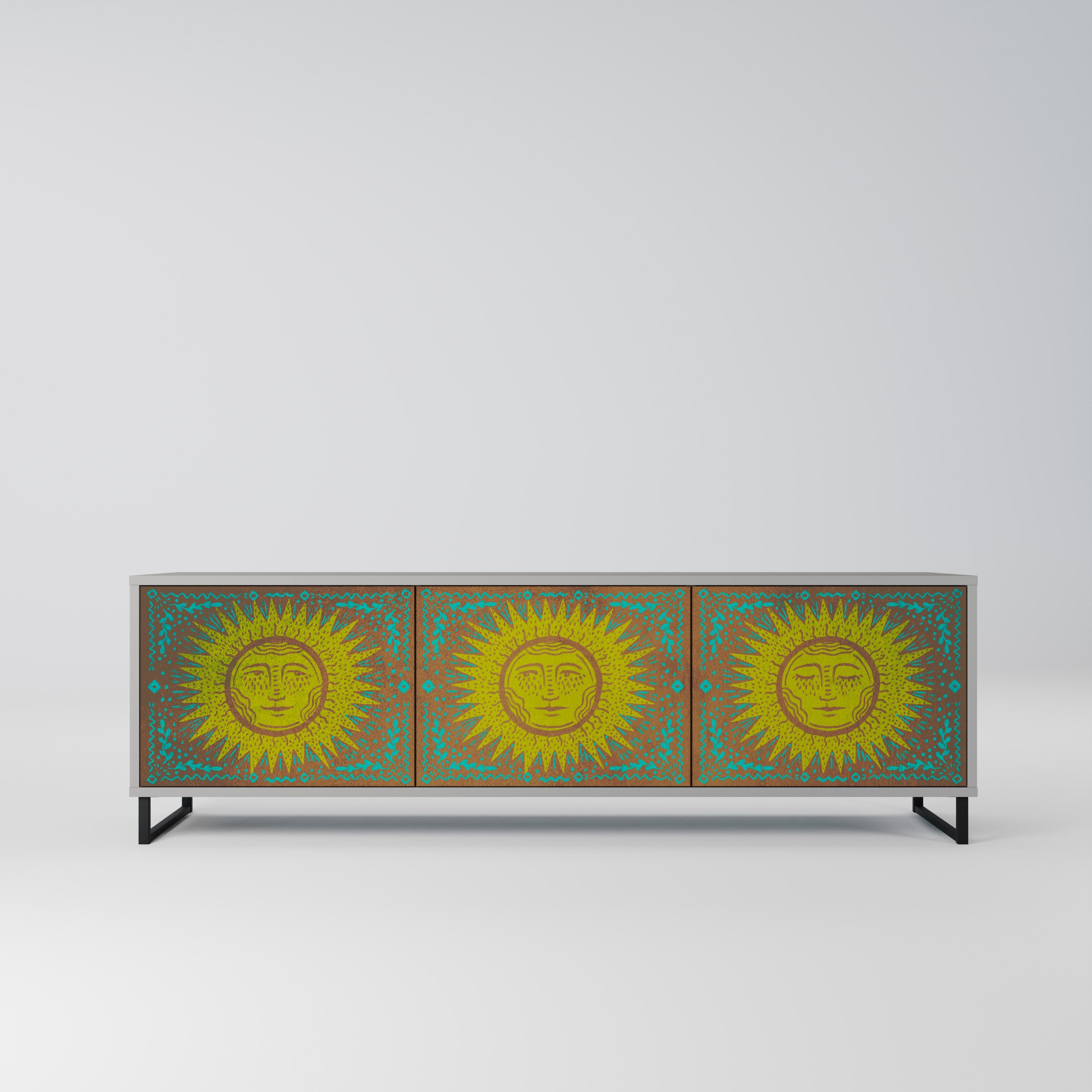 SUNSHINE EULOGY 3-Door TV Stand in Grey Finish