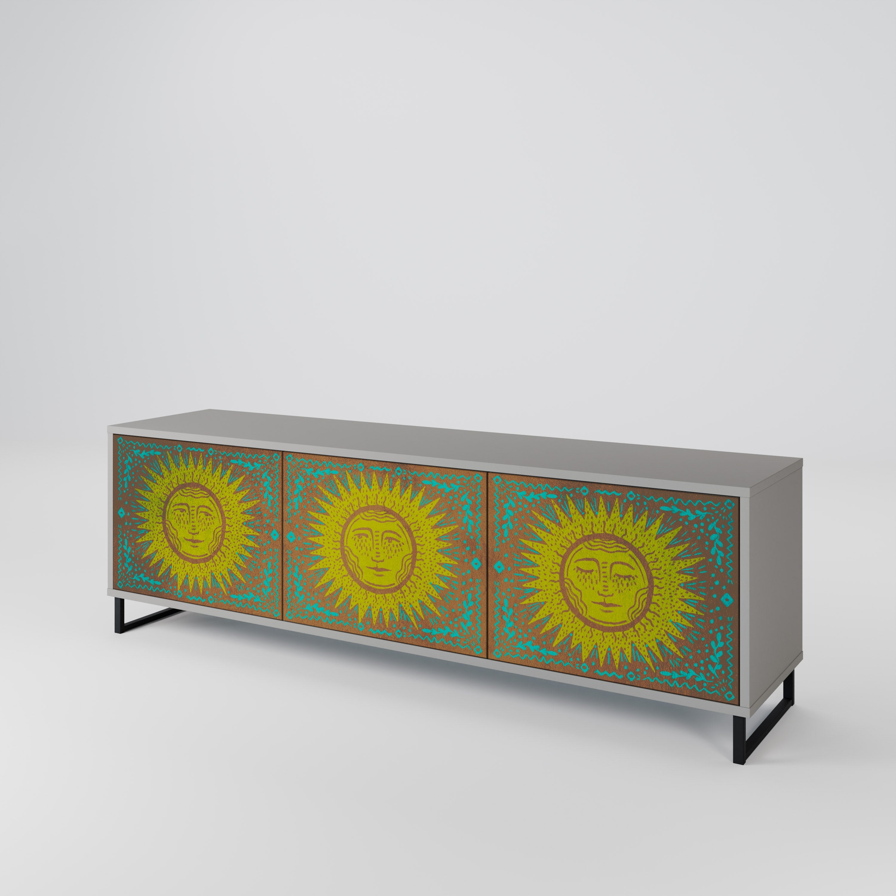 SUNSHINE EULOGY TV-Lowboard mit 3 Türen in Grau