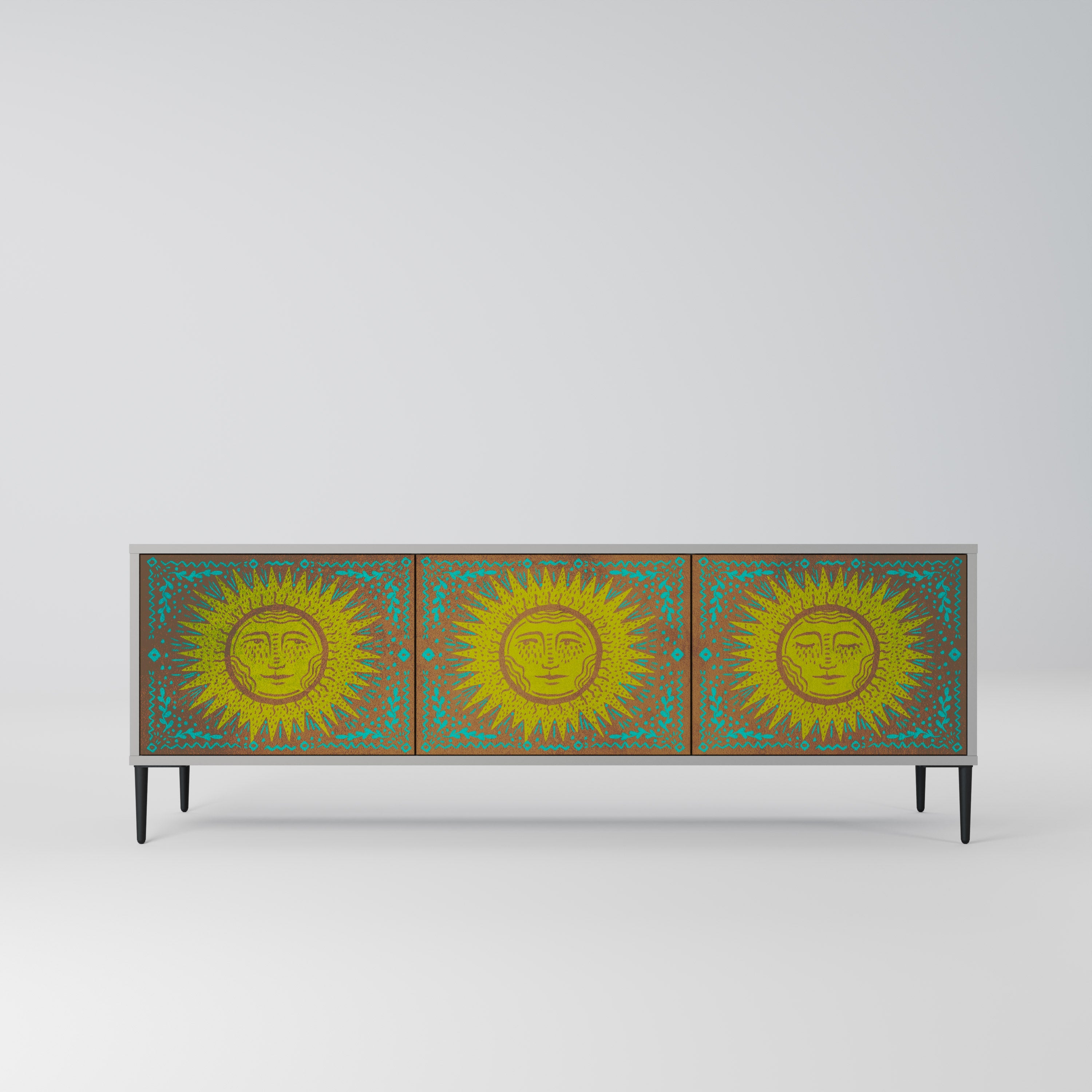 SUNSHINE EULOGY 3-Door TV Stand in Grey Finish