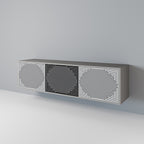 POLYGON ILLUSION TV-Lowboard mit 3 Türen in Grau