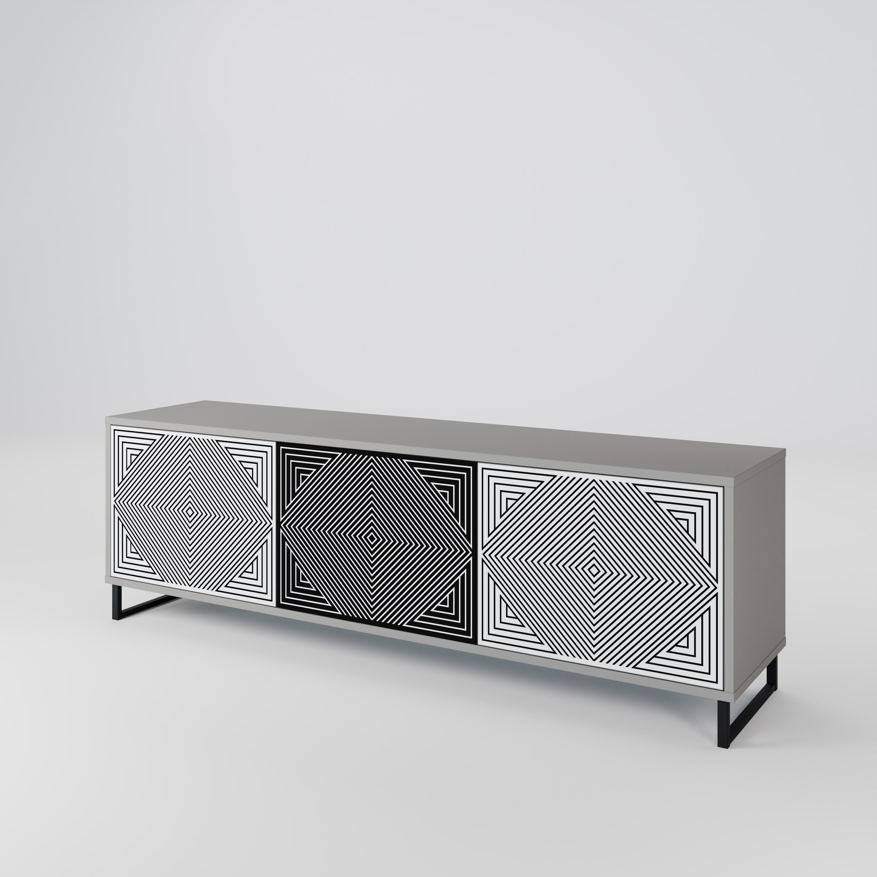 POLYGON ILLUSION 3-Door TV Cabinet