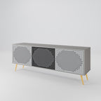 POLYGON ILLUSION TV-Lowboard mit 3 Türen in Grau