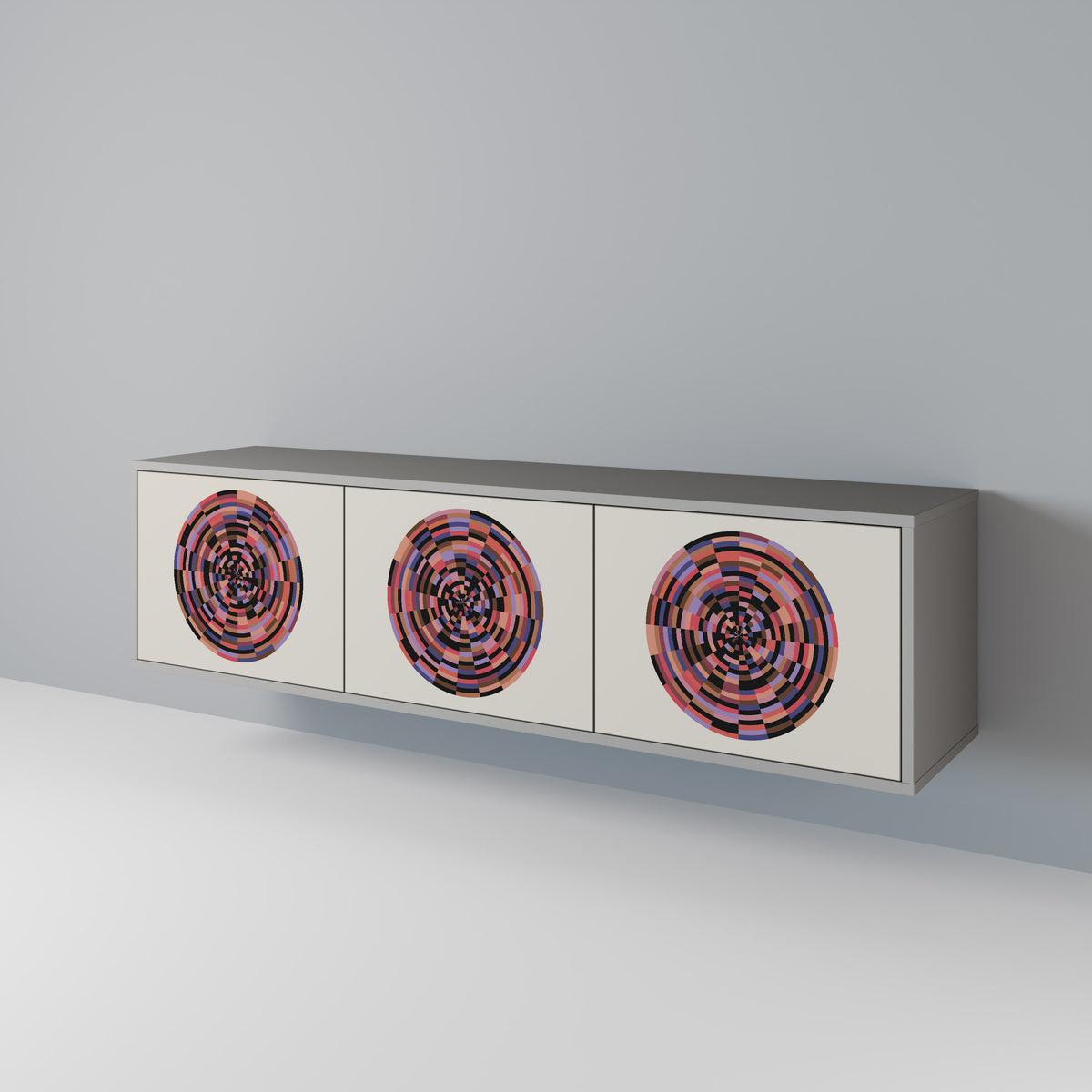 BROWN CIRCLES 3-türiges TV-Lowboard