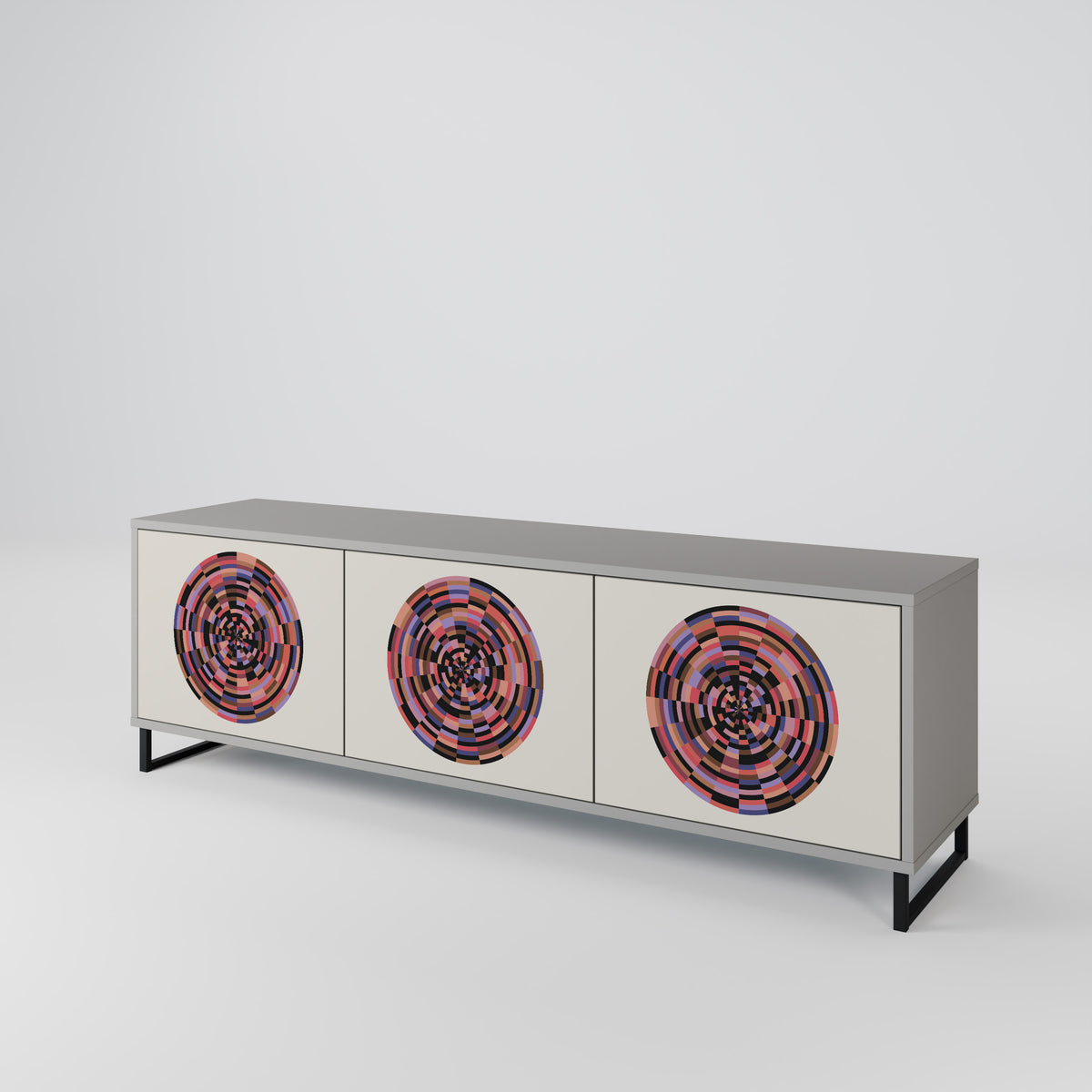 BROWN CIRCLES 3-türiges TV-Lowboard
