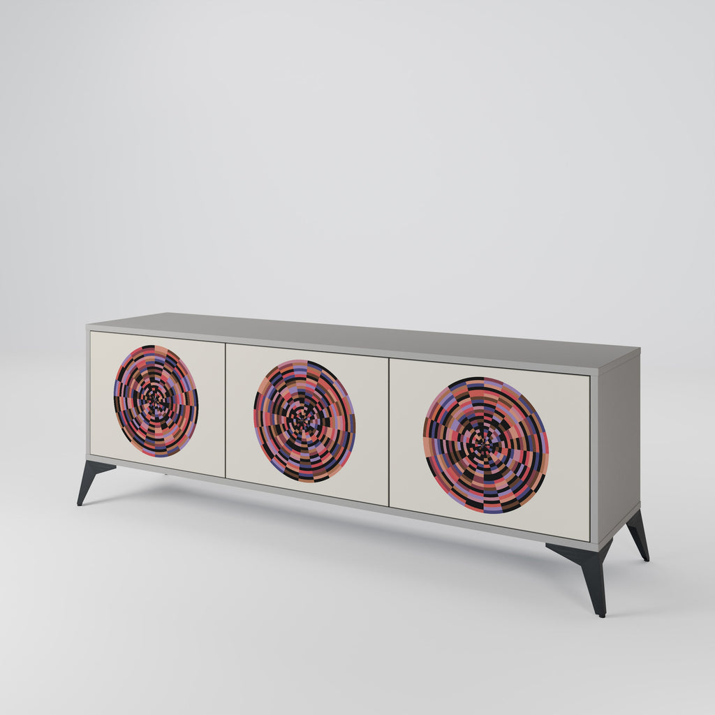 BROWN CIRCLES TV-Lowboard mit 3 Türen in Grau