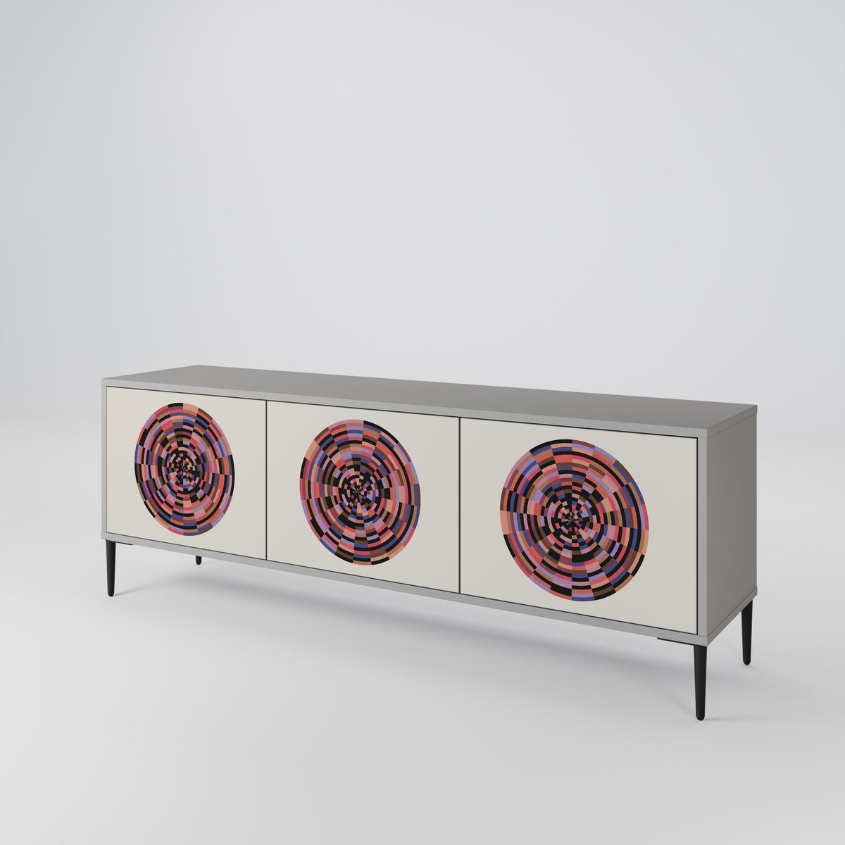 BROWN CIRCLES 3-türiges TV-Lowboard
