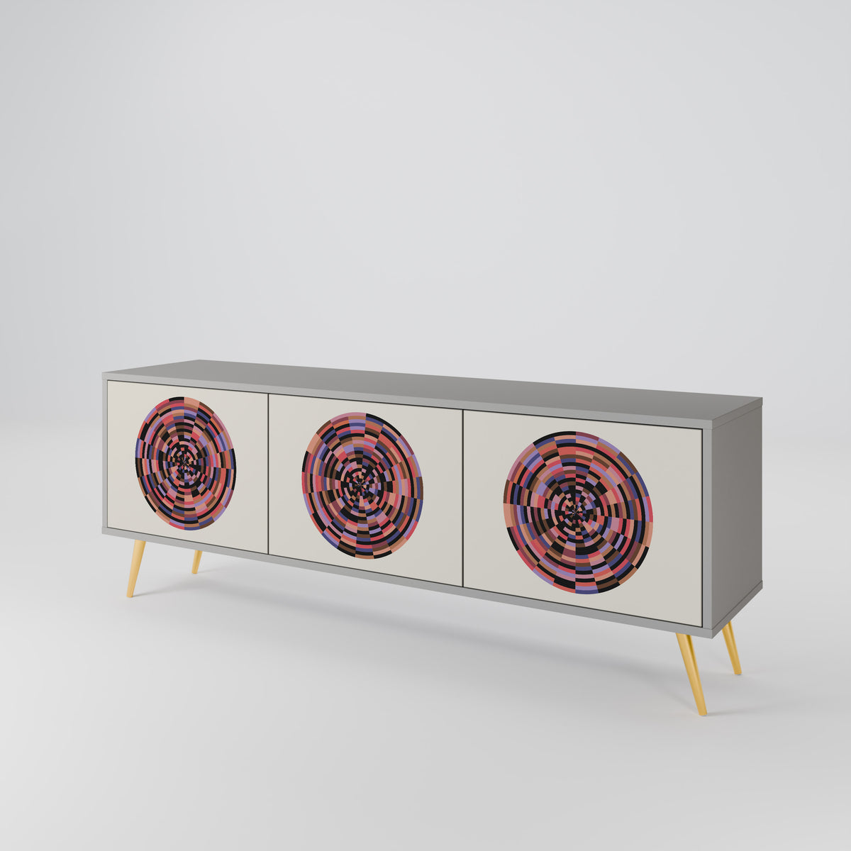 BROWN CIRCLES 3-türiges TV-Lowboard