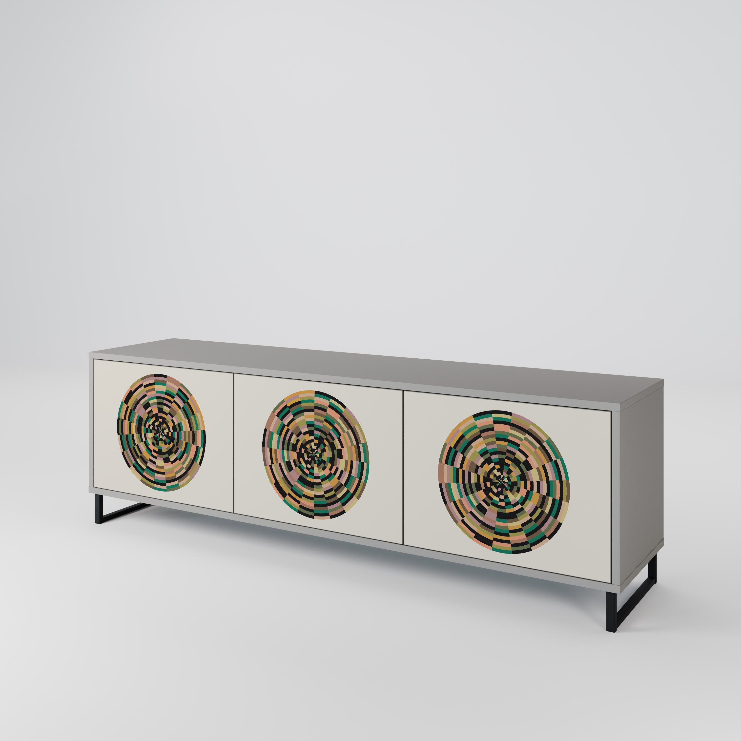 GREEN CIRCLES 3-Door TV Cabinet
