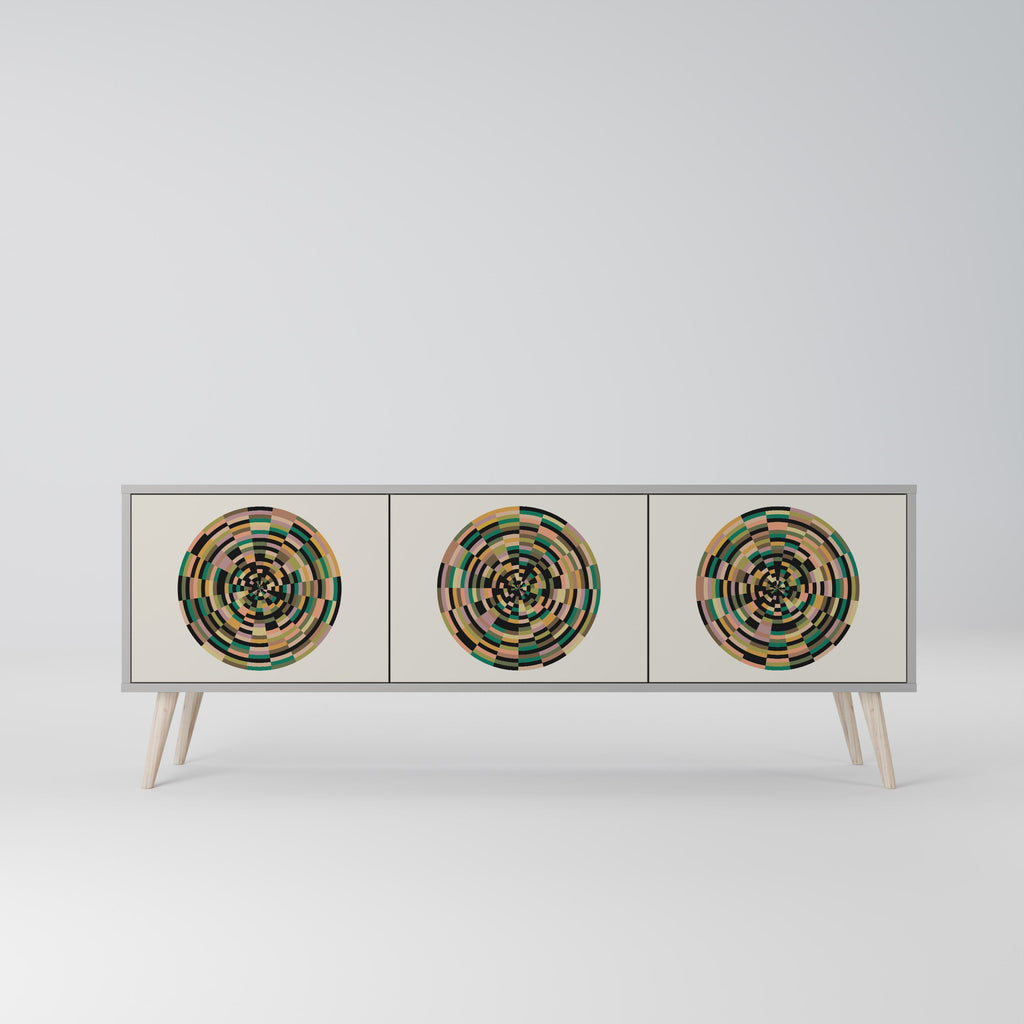 GREEN CIRCLES TV-Lowboard mit 3 Türen in Grau