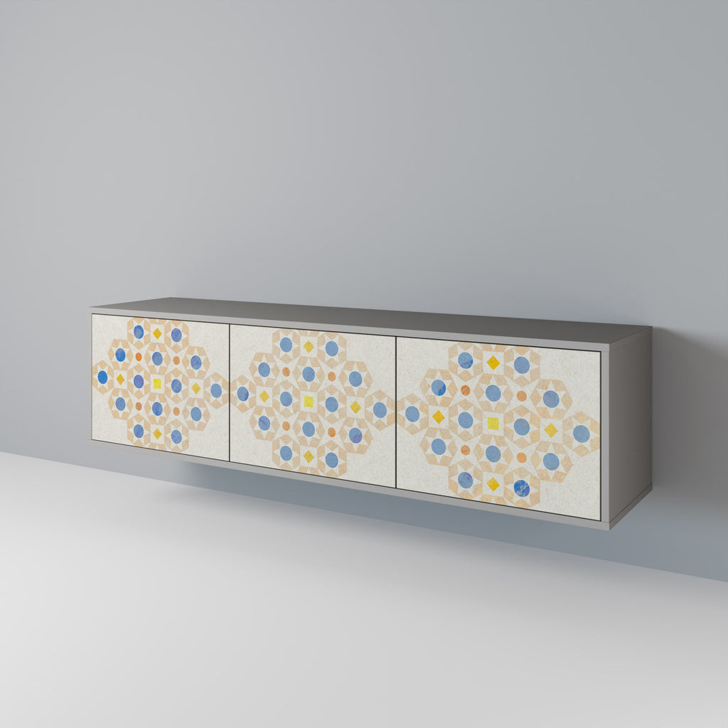 PATTERNED PRISM TV-Lowboard mit 3 Türen in Grau