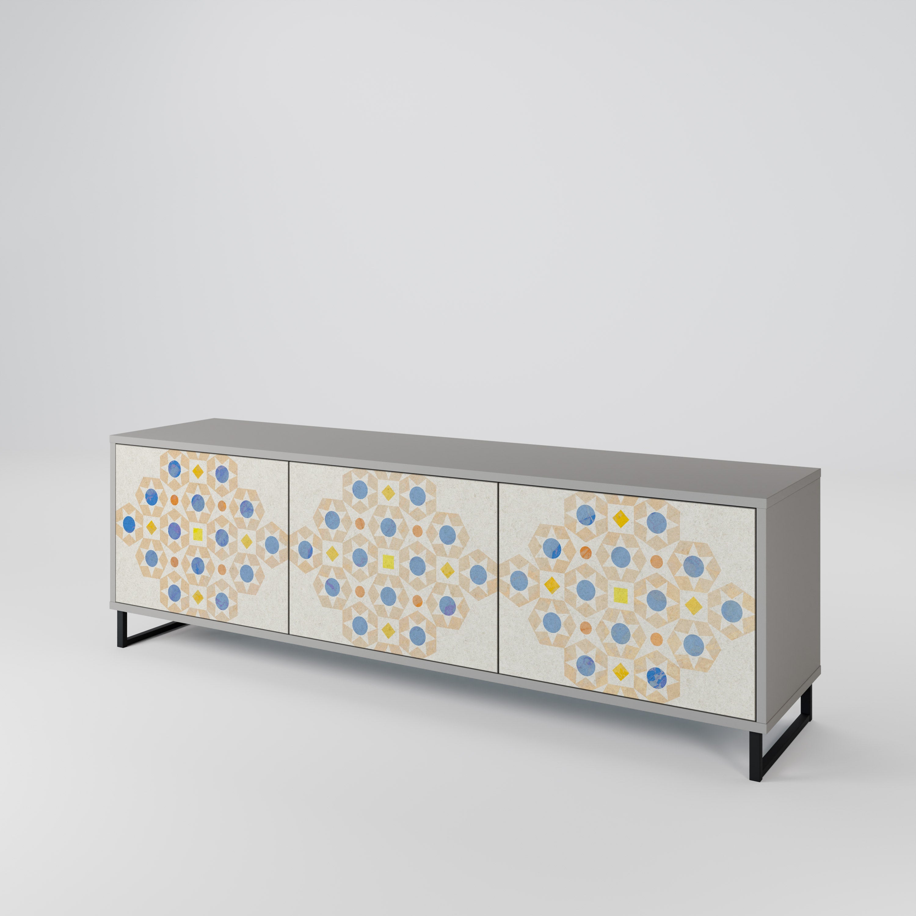 PATTERNED PRISM 3-Door TV Cabinet