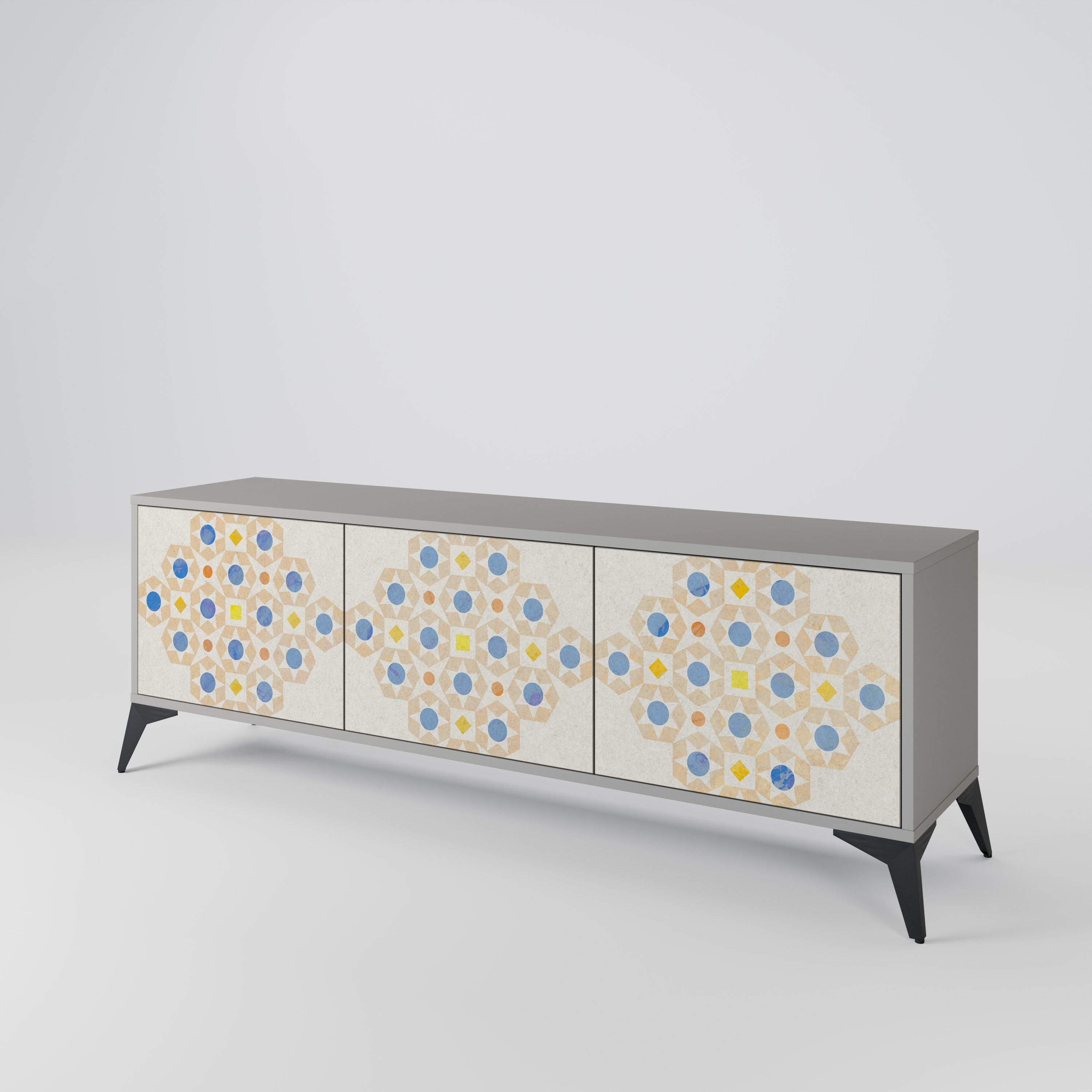 PATTERNED PRISM 3-Door TV Cabinet