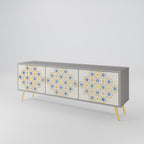 PATTERNED PRISM TV-Lowboard mit 3 Türen in Grau
