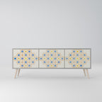 PATTERNED PRISM TV-Lowboard mit 3 Türen in Grau